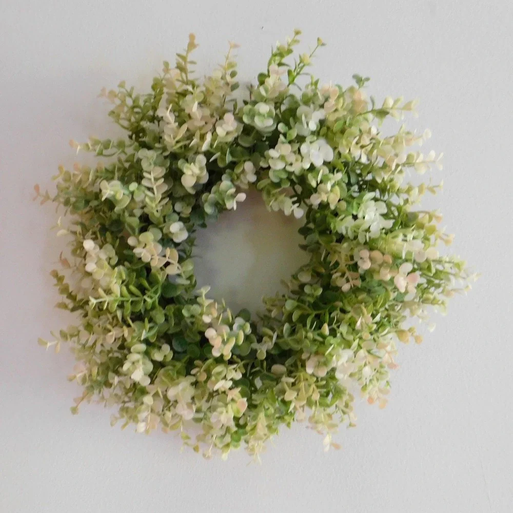 Small Eucaluptus Wreath, Pink and Sage Green, Accent, Home Decor, Romantic